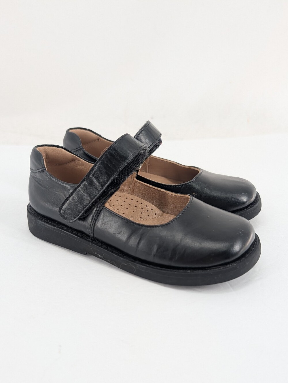 Elephantito Kids Black Mary Jane School Shoes With Strap Leather Size 10.5c